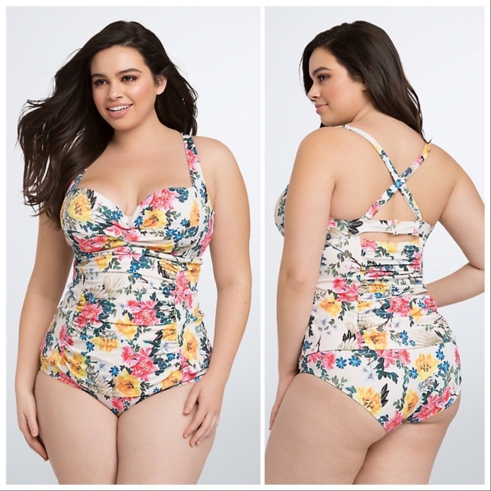 TORRID floral one piece bathing suit,